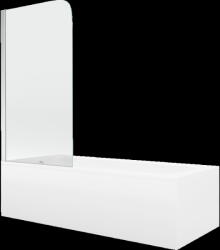 Mexen Vega téglalap alakú kád 150 x 70 cm burkolattal és 1-szárnyú paravánnal 75 cm, átlátszó, króm - 550115070X9007510100 (550115070X9007510100)