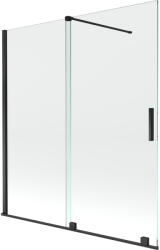 Mexen Velar 2 szárnyas kádparaván mozgatható 150 x 150 cm, Átlátszó, Fekete - 896-150-000-01-70 (896-150-000-01-70)