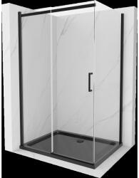 Mexen Omega tolóajtós zuhanykabin 120 x 90 cm, Átlátszó, Fekete + zuhanytálca Flat, Fekete - 825-120-090-70-00-4070B (825-120-090-70-00-4070B)