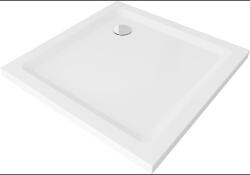 Mexen Flat négyzet alakú slim zuhanytálca 70 x 70 cm, Fehér, szifon Króm - 40107070 (40107070)