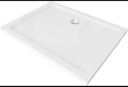 Mexen Flat téglalap alakú slim zuhanytálca 80 x 70 cm, Fehér, szifon Króm - 40107080 (40107080)