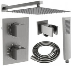 Mexen Cube DR02 beépíthető zuhany szett z fejzuhany 30 cm, Sötétszürke - 77502DR0230-66 (77502DR0230-66)