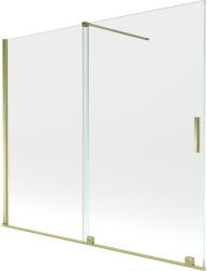 Mexen Velar 2 szárnyas kádparaván mozgatható 180 x 150 cm, Átlátszó, arany - 896-180-000-01-50 (896-180-000-01-50)