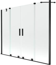 Mexen Velar Duo 2 szárnyas kádparaván mozgatható 170 x 150 cm, Átlátszó, Fekete - 896-170-000-02-70 (896-170-000-02-70)