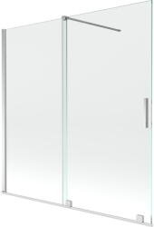Mexen Velar 2 szárnyas kádparaván mozgatható 160 x 150 cm, Átlátszó, Króm - 896-160-000-01-01 (896-160-000-01-01)