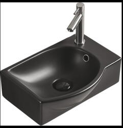 Mexen Mista baloldali munkalapi mosdó 40 x 28 cm, Fekete matt - 22174085L (22174085L)