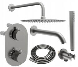 Mexen Kai DR70 beépíthetó kád-zuhany készlet fejzuhannyal 25 cm, Sötétszürke - 77602DR70251-66 (77602DR70251-66)