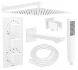 Mexen Cube DR02 beépíthetó kád-zuhany készlet fejzuhannyal 30 cm, Fehér - 77503DR0230-20 (77503DR0230-20)