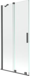 Mexen Velar 2 szárnyas kádparaván mozgatható 95 x 150 cm, Átlátszó, szálcsiszolt gun gray - 896-095-000-01-66 (896-095-000-01-66)