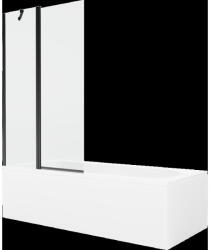 Mexen Vega téglalap alakú kád 150 x 70 cm burkolattal és 1-szárnyú paravánnal 100 cm, átlátszó, fekete - 550115070X9410117000 (550115070X9410117000)