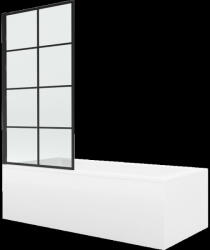 Mexen Cubik téglalap alakú kád 160 x 70 cm burkolattal és 1 szárnyú paravánnal 70 cm, fekete minta fix - 550316070X9307007077 (550316070X9307007077)