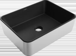 Mexen Catia munkalapi mosdó 48 x 37 cm, fekete matt/Ezüst - 21314874 (21314874)