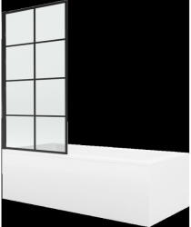Mexen Cubik téglalap alakú kád 150 x 70 cm burkolattal és 1-szárnyú paravánnal 80 cm, fekete minta fix - 550315070X9308007077 (550315070X9308007077)