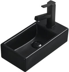 Mexen Inez baloldali munkalapi mosdó 40 x 20 cm, Fekete matt - 21484085L (21484085L)
