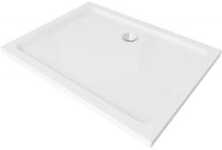 Mexen Flat téglalap alakú slim zuhanytálca 100 x 90 cm, Fehér, szifon Króm - 40109010 (40109010)