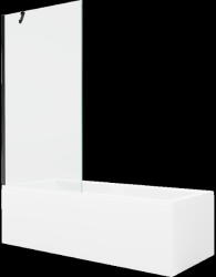 Mexen Cubik téglalap alakú kád 160 x 70 cm burkolattal és 1-szárnyú paravánnal 90 cm, átlátszó, fekete - 550316070X9509000070 (550316070X9509000070)