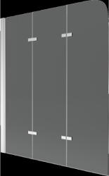 Mexen Felix 3 szárnyas kádparaván 120 x 140 cm, Sötétszürke, Króm - 890-120-003-01-40 (890-120-003-01-40)