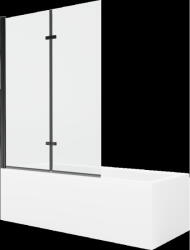 Mexen Cubik téglalap alakú kád 150 x 70 cm burkolattal és 2-szárnyú paravánnal 120 cm, átlátszó, fekete - 550315070X9212027000 (550315070X9212027000)