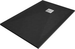 Mexen Stone+ szögletes kompozit zuhanytálca 90 x 80 cm, Fekete - 44708090 (44708090)
