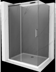 Mexen Omega tolóajtós zuhanykabin 100 x 80 cm, Sötétszürke, Króm + zuhanytálca Flat, bialy - 825-100-080-01-40-4010 (825-100-080-01-40-4010)