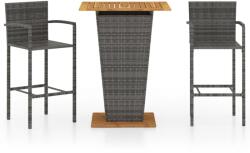 vidaXL Set mobilier de bar de grădină, 3 piese, gri (3064869) - comfy