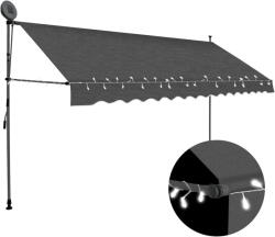 vidaXL antracitszürke kézzel kihúzható LED-es napellenző 400 cm (145868) - balena