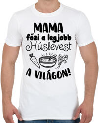 printfashion Mama főzi a legjobb húslevest a világon! - Férfi póló - Fehér (16570968)