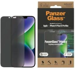 Panzer Ultra-Wide Fit Edzett Üveg Antibakteriális Privacy és Pozicionálóval iPhone 14 Plus / 13 Pro Max üvegfólia