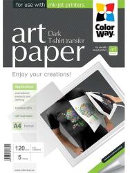 COLORWAY Fotópapír, ART series, pólóra vasalható fólia, sötét (ART T-shirt transfer (dark)), 120 g/m2, A4, 5 lap