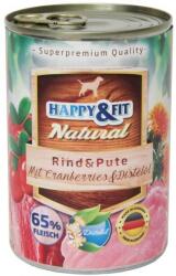 Happy&Fit Natural felnőtt, marha, pulyka, vörösáfonya 12x800g