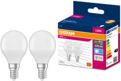 OSRAM E14 LED Value Classic kisgömb 4, 9W, 470 lm, 4000 K, 40 W izzó helyett (2 darabos) (4058075479234)