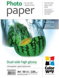 COLORWAY Fotópapír, kétoldalas magasfényű (dual-side high glossy), 220 g/m2, A4, 50 lap (PGD220050A4)