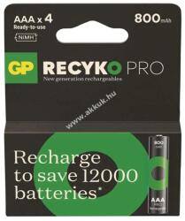 GP Batteries ReCyko Pro NiMH akku HR03 (AAA) 800mAh 4db/csomag - Kiárusítás!