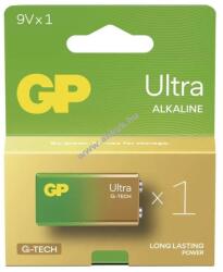 GP Batteries Ultra 9V Block elem 6LR61, 6LF22, 522, MN1604 1db/csomag - Kiárusítás - A készlet erejéig (B02511)