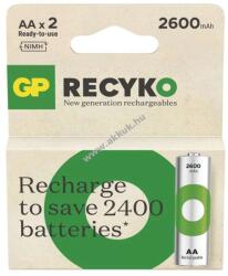 GP Batteries ReCyko Ni-MH akku HR6 (AA), 2600mAh 2db/csomag - A készlet erejéig!