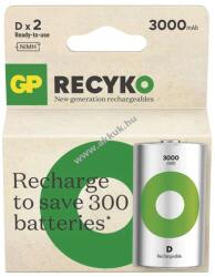 GP Batteries ReCyko Ni-MH akku HR20 góliát akku (D), 3000mAh 2db/csomag - Kiárusítás