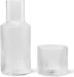 ferm LIVING Vízkaraffa RIPPLE 500 ml, üveggel, átlátszó, üveg, kemény LIVING (FERM5447)