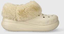 Crocs papucs Furever Crush bézs, női, platformos, 208446 - bézs Női 39/40