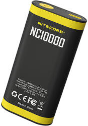 NITECORE NC10000 20W QC/PD PowerBank - 10, 000mAh 3A USB-A IPX5-Vízálló PowerBank