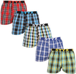 Styx 5PACK Boxeri largi bărbați Styx elastic sport multicolor (5B102125) S (177842)