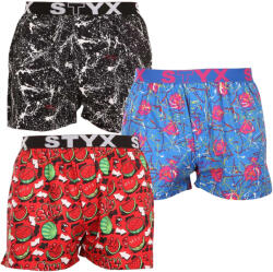 Styx 3PACK Boxeri largi bărbați Styx art elastic sport multicolor (3B13489) L (172969)