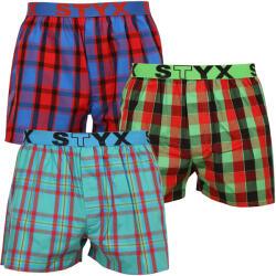 Styx 3PACK Boxeri largi bărbați Styx elastic sport multicolor (B9373839) S (172073)