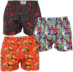 Styx 3PACK Boxeri largi bărbați Styx art elastic clasic multicolor (3A15245) S (174031)