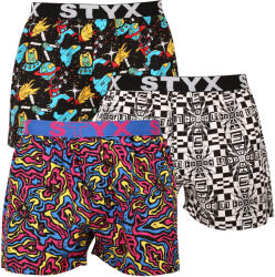 Styx 3PACK Boxeri largi bărbați Styx art elastic sport multicolor (3B14051) S (172964)