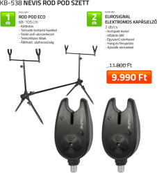 Nevis rod pod szett Carp Academy Rod Pod Eco + 2 db Carp Academy Eurosignal elektromos kapásjelzõ (KB-538)