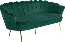 Ramely Canapea de lux, 3 locuri, catifea smarald/crom auriu, stil Art-deco, NOBLIN NEW Canapea
