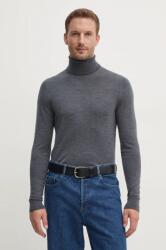 Calvin Klein gyapjú pulóver könnyű, férfi, szürke, garbónyakú - szürke M - answear - 33 990 Ft