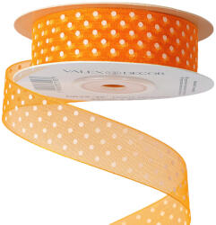 Valex Decor Pöttyös organza szalag 20mm x 20m - Világos narancssárga (DR25-36)