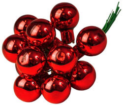 Valex Decor Üveggömb pick, fényes piros, 2cm-es, 12 db-os köteg (GP-S40)