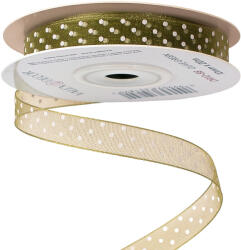 Valex Decor Pöttyös organza szalag 10mm x 20m - Olivazöld (DR10-88)